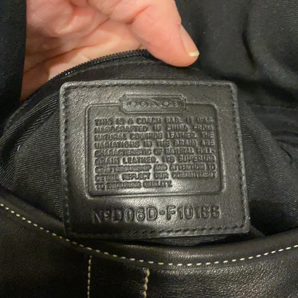 Coach Black Leather Shoulder Bag with Silver Hardware